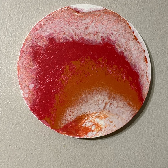 12” Round Original Abstract Art - Picture 3 of 3